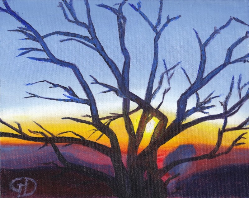 Mount Buffalo Sunset.jpg - Mount Buffalo Sunset Water-soluble oil on canvas, 8 x 10" (20.3 x 25.4 cm) Completed April 2019